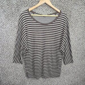 Vince Top Womens Small Brown Oversized Scoop Neck Dolman‎ Sleeve Tee Casual